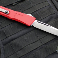 Microtech Combat Troodon Gen III OTF Knife- Single Edge- Red Handle- Apocalyptic Plain Edge Blade 1143-10 APRD Gen III 2024