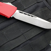 Microtech Combat Troodon Gen III OTF Knife- Single Edge- Red Handle- Apocalyptic Plain Edge Blade 1143-10 APRD Gen III 2024