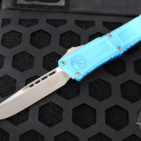 Microtech Combat Troodon Gen III OTF Knife- Single Edge- Marbled Blue Handle- Apocalyptic Blade 1143-10 MBL Gen III