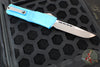 Microtech Combat Troodon Gen III OTF Knife- Single Edge- Marbled Blue Handle- Apocalyptic Blade 1143-10 MBL Gen III