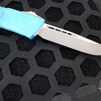 Microtech Combat Troodon Gen III OTF Knife- Single Edge- Marbled Blue Handle- Apocalyptic Blade 1143-10 MBL Gen III