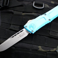 Microtech Combat Troodon Gen III OTF Knife- Single Edge- Turquoise Handle- Stonewash Blade 1143-10 TQ Gen III 2024