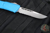 Microtech Combat Troodon Gen III OTF Knife- Single Edge- Blue Handle- Apocalyptic Part Serrated Blade 1143-11 APBL Gen III 2024