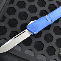 Microtech Combat Troodon Gen III OTF Knife- Single Edge- Navy Blue Finished Handle- Apocalyptic Part Serrated Blade 1143-11 APNA Gen III 2024