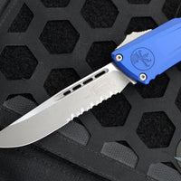 Microtech Combat Troodon Gen III OTF Knife- Single Edge- Navy Blue Finished Handle- Apocalyptic Part Serrated Blade 1143-11 APNA Gen III 2024