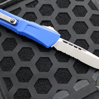 Microtech Combat Troodon Gen III OTF Knife- Single Edge- Navy Blue Finished Handle- Apocalyptic Part Serrated Blade 1143-11 APNA Gen III 2024