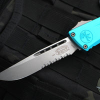 Microtech Combat Troodon Gen III OTF Knife- Single Edge- Turquoise Handle- Apocalyptic Part Serrated Blade 1143-11 APTQ Gen III 2024