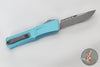 Microtech Combat Troodon Gen III OTF Knife- Single Edge- Turquoise Handle- Apocalyptic Part Serrated Blade 1143-11 APTQ Gen III