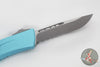 Microtech Combat Troodon Gen III OTF Knife- Single Edge- Turquoise Handle- Apocalyptic Part Serrated Blade 1143-11 APTQ Gen III