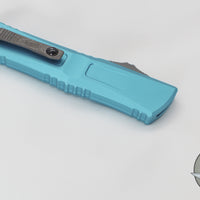 Microtech Combat Troodon Gen III OTF Knife- Single Edge- Turquoise Handle- Apocalyptic Part Serrated Blade 1143-11 APTQ Gen III