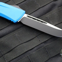 Microtech Combat Troodon Gen III OTF Knife- Single Edge- Blue Handle- Black Plain Edge Blade 1143-1 BL Gen III