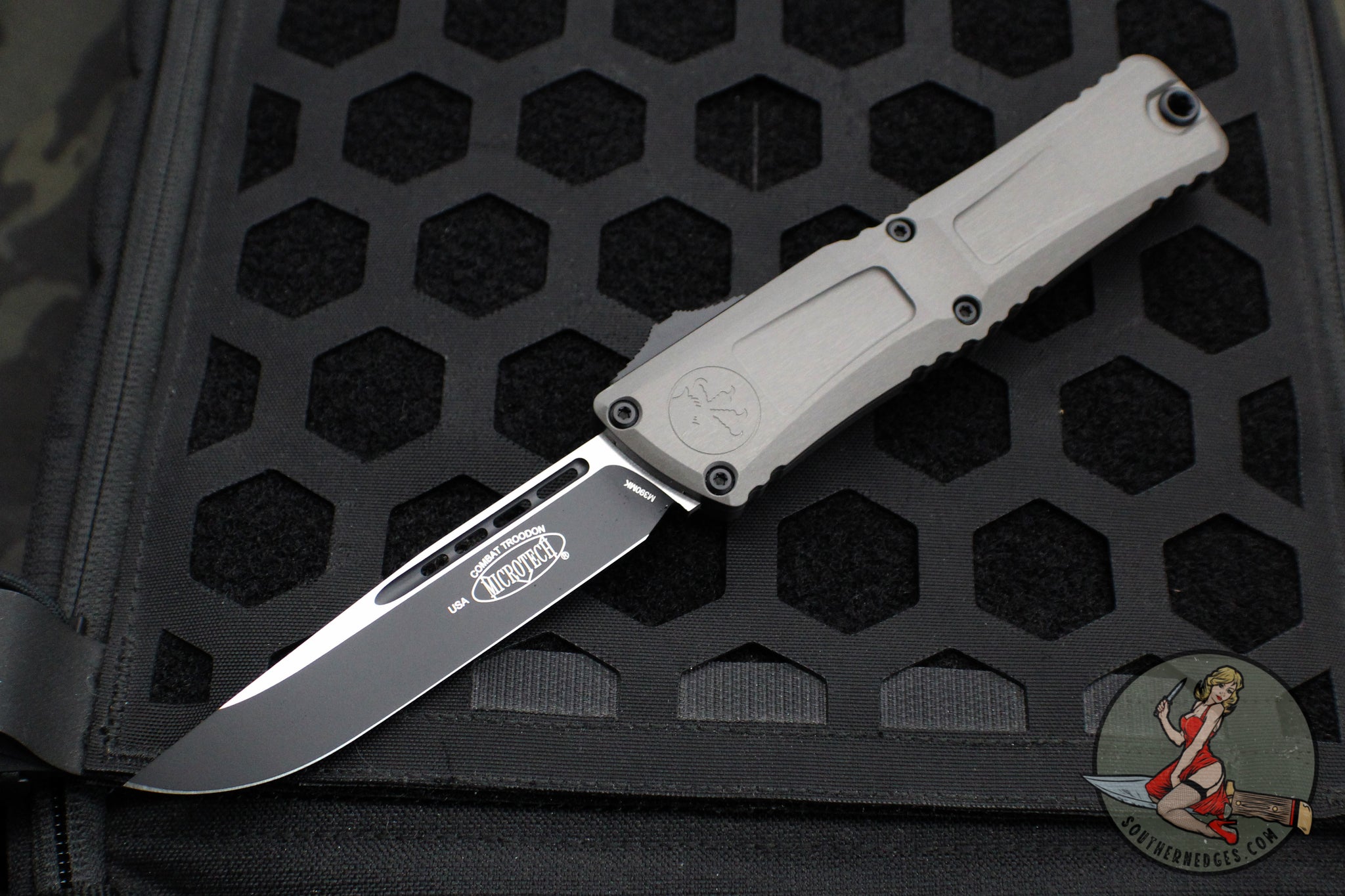 Microtech Combat Troodon Gen III OTF Knife- Single Edge- Natural Clear ...