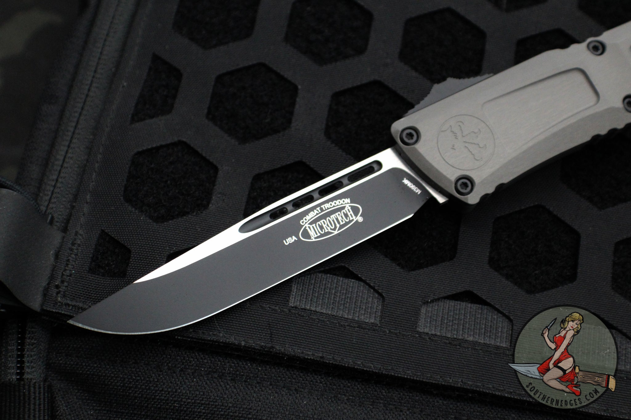 Microtech Combat Troodon Gen III OTF Knife- Single Edge- Natural Clear ...