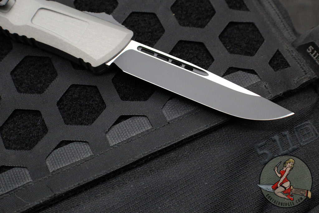 Microtech Combat Troodon Gen III OTF Knife- Single Edge- Natural Clear ...