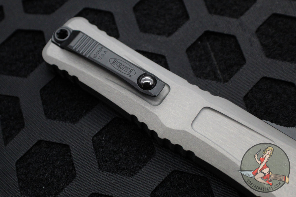Microtech Combat Troodon Gen III OTF Knife- Single Edge- Natural Clear ...