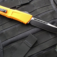 Microtech Combat Troodon Gen III OTF Knife- Single Edge- Orange Handle- Black Plain Edge Blade 1143-1 OR Gen III