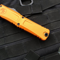 Microtech Combat Troodon Gen III OTF Knife- Single Edge- Orange Handle- Black Plain Edge Blade 1143-1 OR Gen III