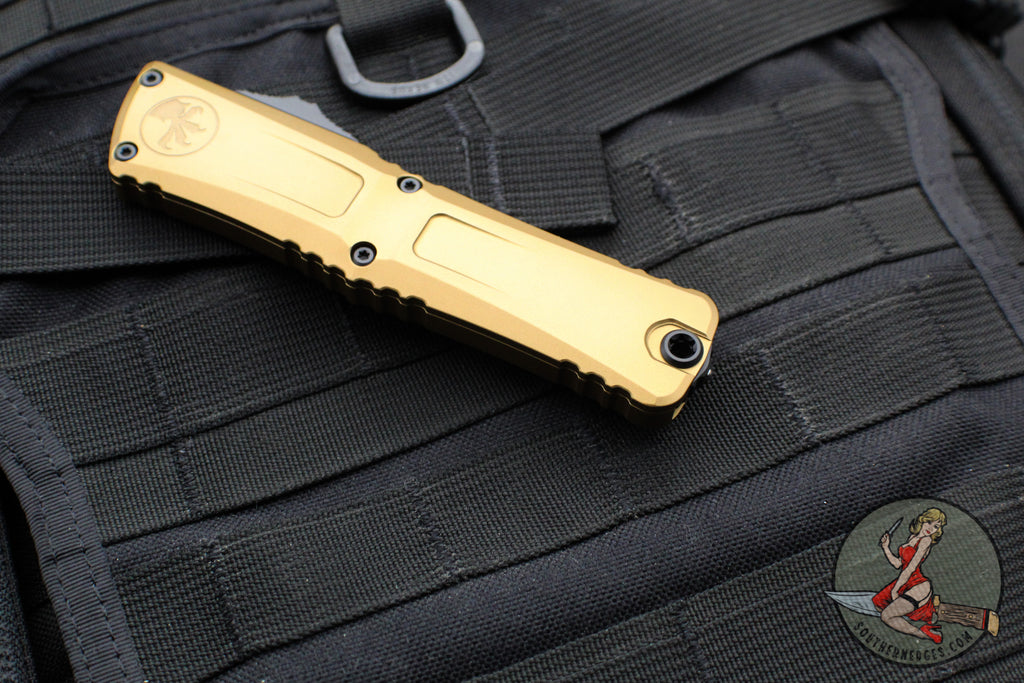 Microtech Combat Troodon Gen III OTF Knife- Single Edge- Tan Handle- B ...