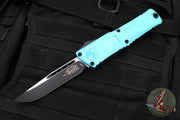 Microtech Combat Troodon Gen III OTF Knife- Single Edge- Turquoise Handle- Black Plain Edge Blade 1143-1 TQ Gen III 2024