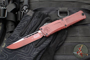 Microtech Combat Troodon Gen III OTF Knife- Single Edge- Weathered Crimson Red Handle And Plain Edge Blade 1143-1 WCM Gen III