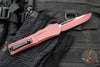 Microtech Combat Troodon Gen III OTF Knife- Single Edge- Weathered Crimson Red Handle And Plain Edge Blade 1143-1 WCM Gen III