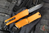 Microtech Combat Troodon Gen III OTF Knife- Single Edge- Orange Handle- Black Plain Edge Blade 1143-1 OR Gen III