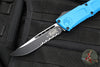 Microtech Combat Troodon Gen III OTF Knife- Single Edge- Blue Handle- Black Part Serrated Edge Blade 1143-2 BL Gen III 2024