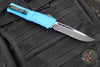 Microtech Combat Troodon Gen III OTF Knife- Single Edge- Blue Handle- Black Part Serrated Edge Blade 1143-2 BL Gen III 2024