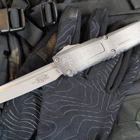 Microtech Combat Troodon Gen III OTF Knife- Tanto Edge- Weathered Metal Finished Handle- Apocalyptic Blade 1144-10 APWME Gen III
