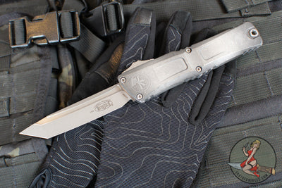 Microtech Combat Troodon Gen III OTF Knife- Tanto Edge- Weathered Metal Finished Handle- Apocalyptic Blade 1144-10 APWME Gen III