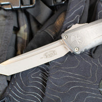 Microtech Combat Troodon Gen III OTF Knife- Tanto Edge- Weathered Metal Finished Handle- Apocalyptic Blade 1144-10 APWME Gen III