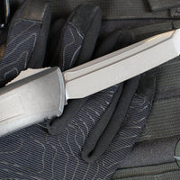 Microtech Combat Troodon Gen III OTF Knife- Tanto Edge- Weathered Metal Finished Handle- Apocalyptic Blade 1144-10 APWME Gen III