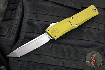 Microtech Combat Troodon Gen III OTF Knife- Tanto Edge- OD Green Handle- Stonewash Blade 1144-10 OD Gen III 2024