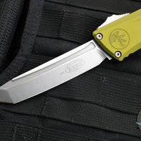 Microtech Combat Troodon Gen III OTF Knife- Tanto Edge- OD Green Handle- Stonewash Blade 1144-10 OD Gen III 2024