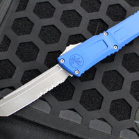 Microtech Combat Troodon Gen III OTF Knife- Tanto Edge- Navy Blue Handle- Apocalyptic Part Serrated Blade 1144-11 APNA Gen III 2024