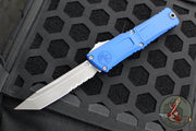 Microtech Combat Troodon Gen III OTF Knife- Tanto Edge- Navy Blue Handle- Apocalyptic Part Serrated Blade 1144-11 APNA Gen III 2024