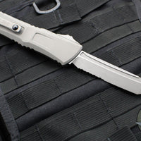 Microtech Combat Troodon Gen III OTF Knife- Tanto Edge- Natural Clear Handle- Apocalyptic Part Serrated Blade 1144-11 APNC Gen III 2024