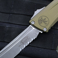 Microtech Combat Troodon Gen III OTF Knife- Tanto Edge- OD Green Handle- Apocalyptic Part Serrated Blade 1144-11 APOD Gen III 2024