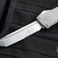 Microtech Combat Troodon Gen III OTF Knife- Tanto Edge- Natural Clear Handle- Stonewash Part Serrated Blade 1144-11 NC Gen III 2024