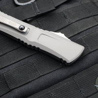 Microtech Combat Troodon Gen III OTF Knife- Tanto Edge- Natural Clear Handle- Stonewash Part Serrated Blade 1144-11 NC Gen III 2024