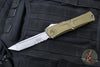 Microtech Combat Troodon Gen III OTF Knife- Tanto Edge- OD Green Finished Handle- Stonewash Part Serrated Blade 1144-11 OD Gen III