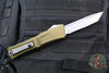 Microtech Combat Troodon Gen III OTF Knife- Tanto Edge- OD Green Finished Handle- Stonewash Part Serrated Blade 1144-11 OD Gen III