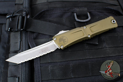 Microtech Combat Troodon Gen III OTF Knife- Tanto Edge- OD Green Handle- Apocalyptic Full Serrated Blade 1144-12 APOD Gen III