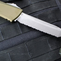 Microtech Combat Troodon Gen III OTF Knife- Tanto Edge- OD Green Handle- Apocalyptic Full Serrated Blade 1144-12 APOD Gen III