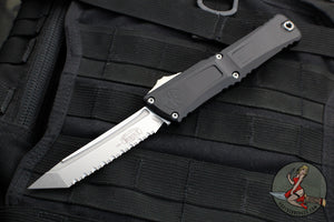 Microtech Combat Troodon Gen III OTF Knife- Tanto Edge- Black Handle- Stonewash Full Serrated Blade 1144-12 Gen III 2024