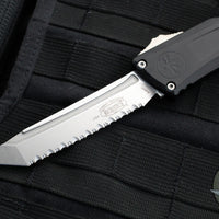 Microtech Combat Troodon Gen III OTF Knife- Tanto Edge- Black Handle- Stonewash Full Serrated Blade 1144-12 Gen III 2024