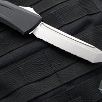 Microtech Combat Troodon Gen III OTF Knife- Tanto Edge- Black Handle- Stonewash Full Serrated Blade 1144-12 Gen III 2024