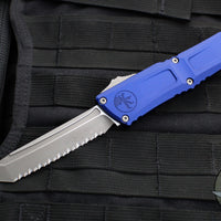 Microtech Combat Troodon Gen III OTF Knife- Tanto Edge- Navy Blue Handle- Apocalyptic Full Serrated Blade 1144-12 APNA Gen III 2024