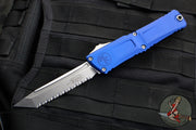 Microtech Combat Troodon Gen III OTF Knife- Tanto Edge- Navy Blue Handle- Stonewash Full Serrated Blade 1144-12 NA Gen III 2024