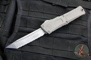 Microtech Combat Troodon Gen III OTF Knife- Tanto Edge- Natural Clear Handle- Stonewash Full Serrated Blade 1144-12 NC Gen III 2024